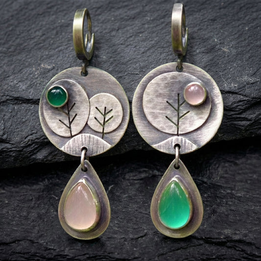 Handmade Tree Agate Earrings 98348076