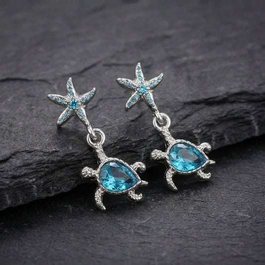 Elegant Turtle Topaz Earrings 16084769