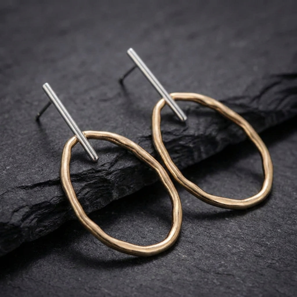 Elegant Gold Oval Earrings 59671884
