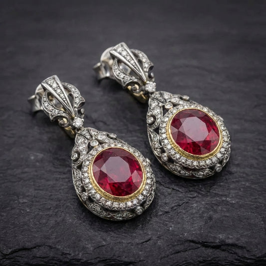 Elegant Ruby Dangle Earrings 95832598