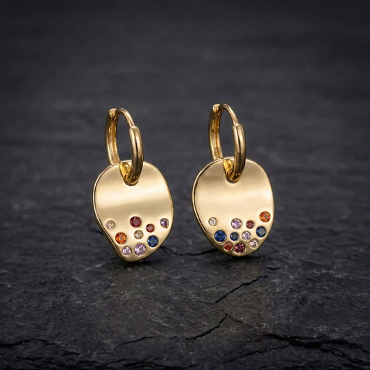 Elegant Gold Zircon Earrings 26680889