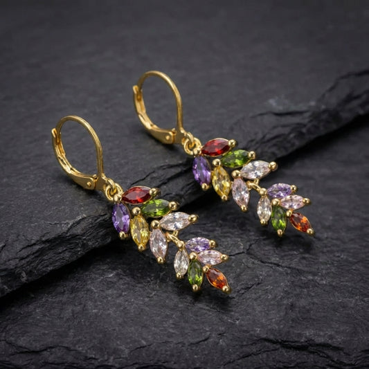 Elegant Multicolor Crystal Earrings 04405823