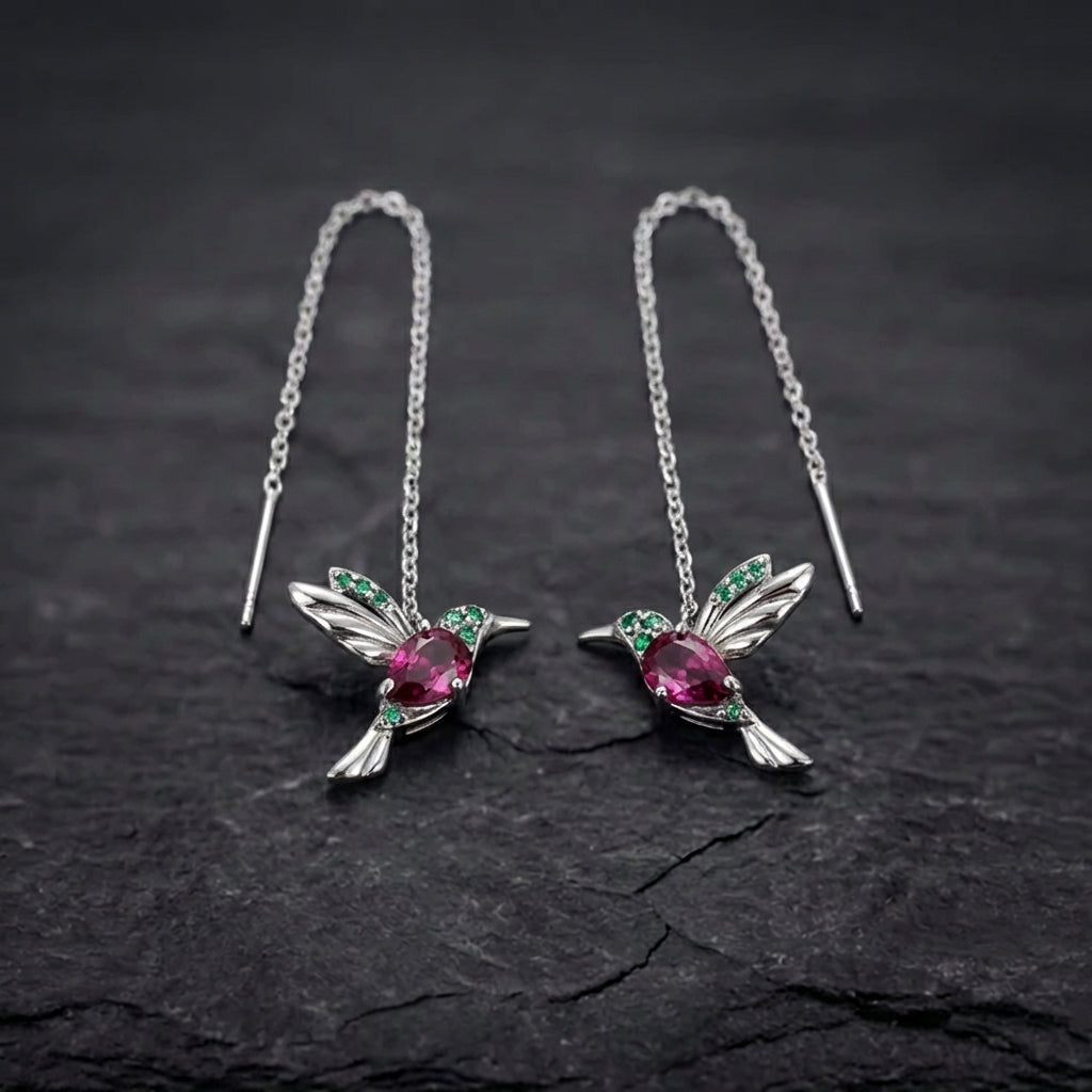 Elegant Hummingbird Drop Earrings 71745303