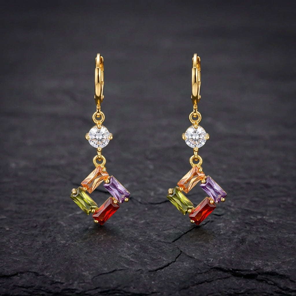 Elegant Multicolor Stone Earrings 04533554