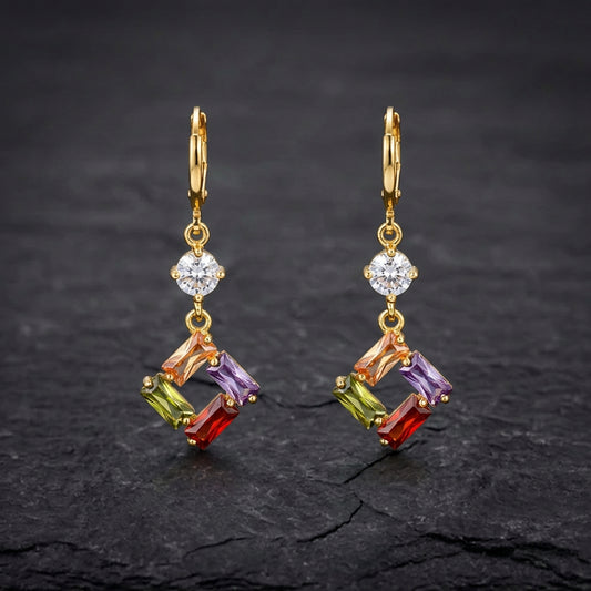 Elegant Multicolor Stone Earrings 04533554