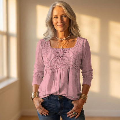 Tunic With Lace & Button Detail