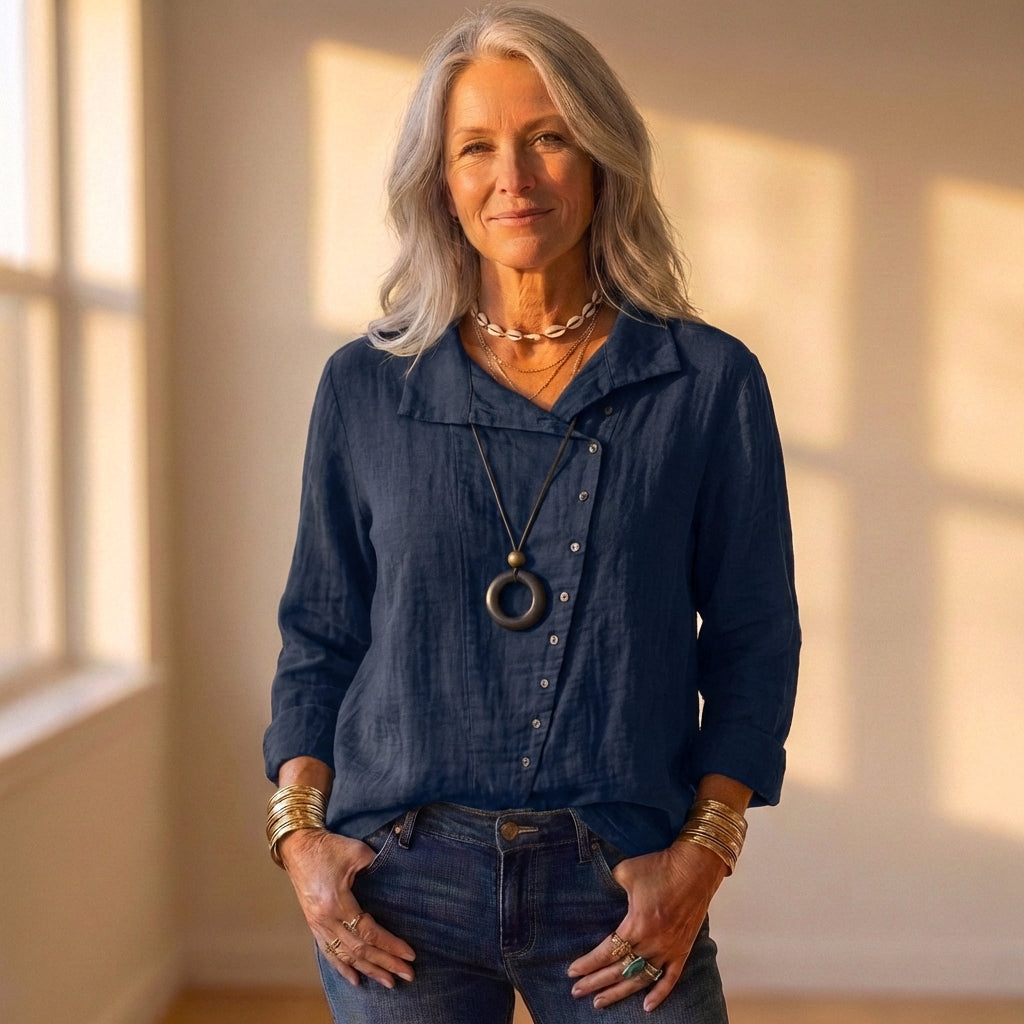 Collared Shirt With Button Front