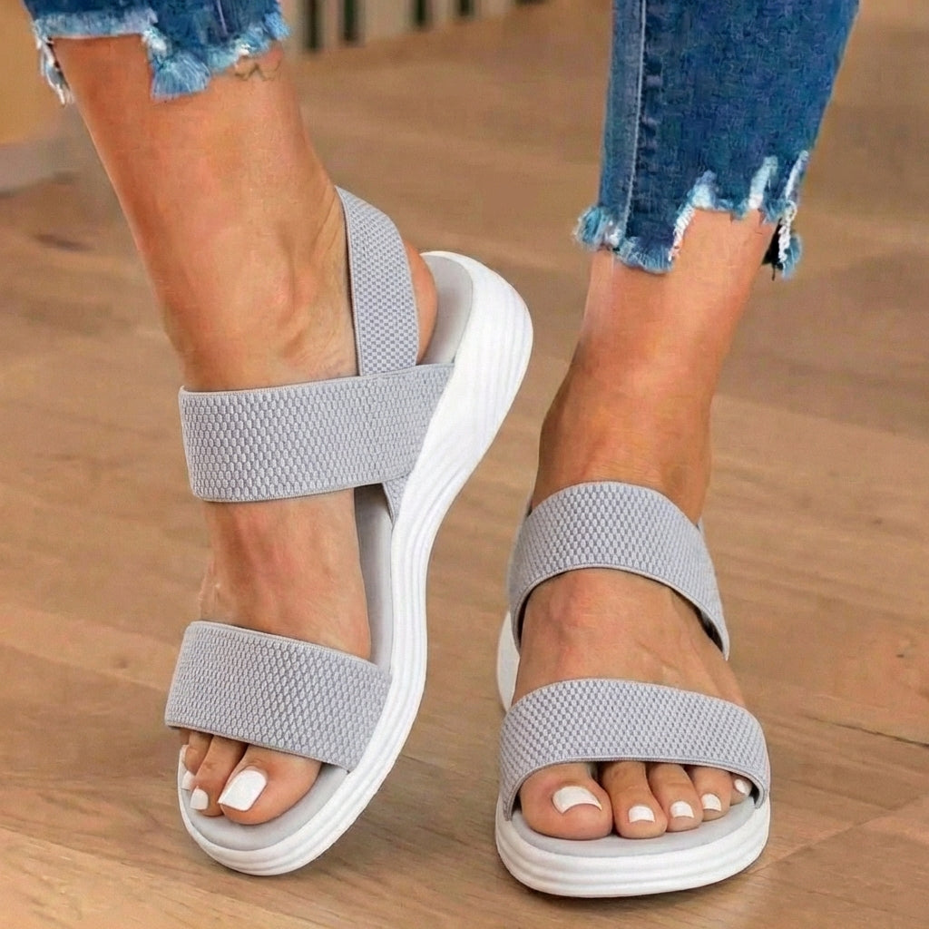 Orthopedic Mesh Sport Rocker Sandals - Slip-On Elastic Straps