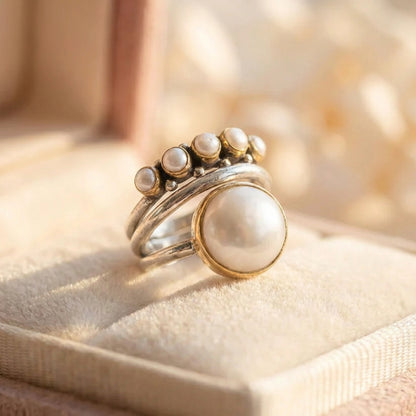 Vintage Pearl Crown Ring