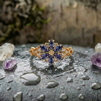 Vintage Sapphire Snowflake Ring
