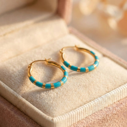 Vintage Turquoise Hoop Earrings