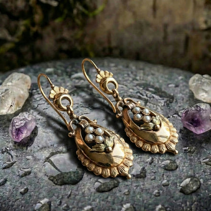 Vintage Pearl Flower Earrings