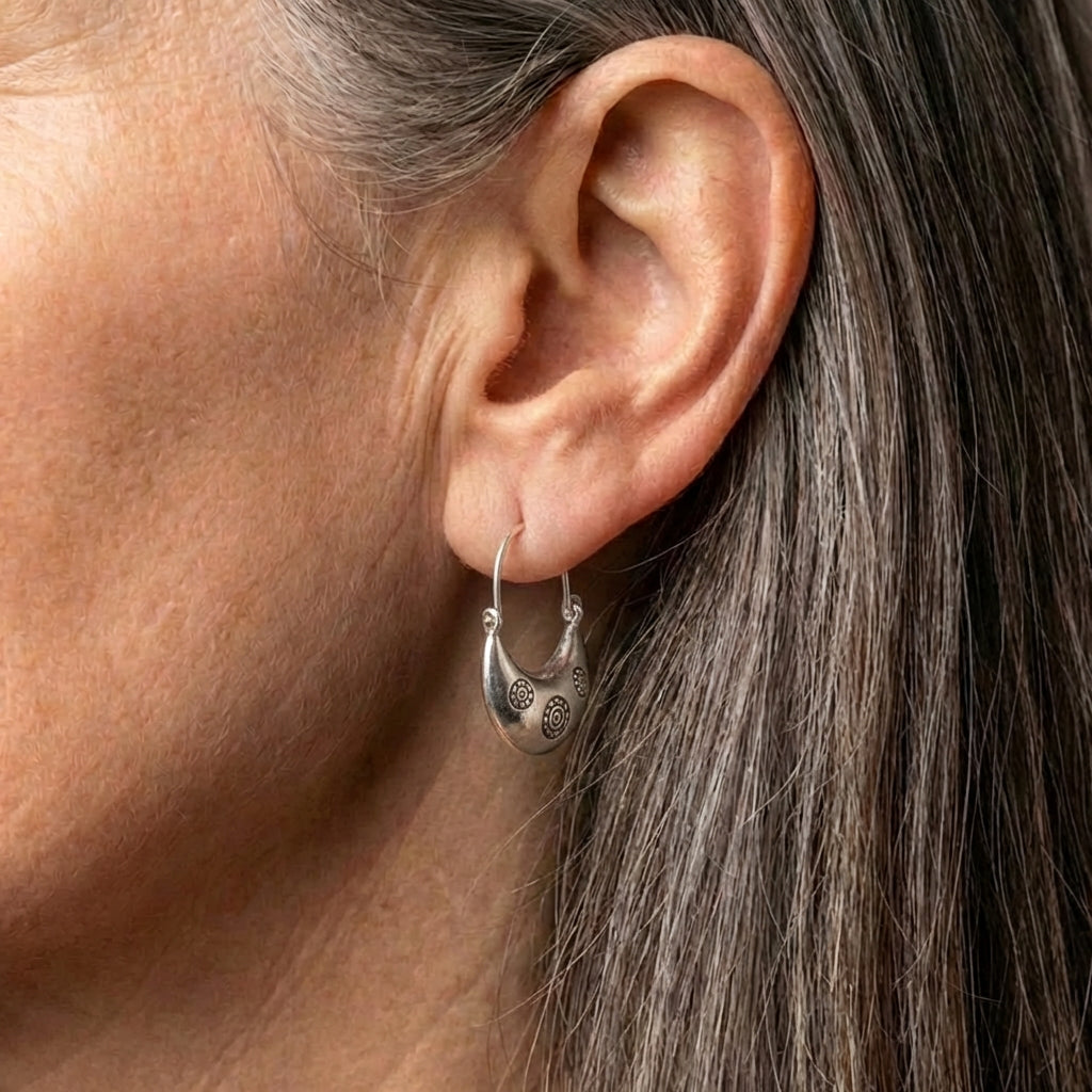 Vintage Silver Spiral Earrings