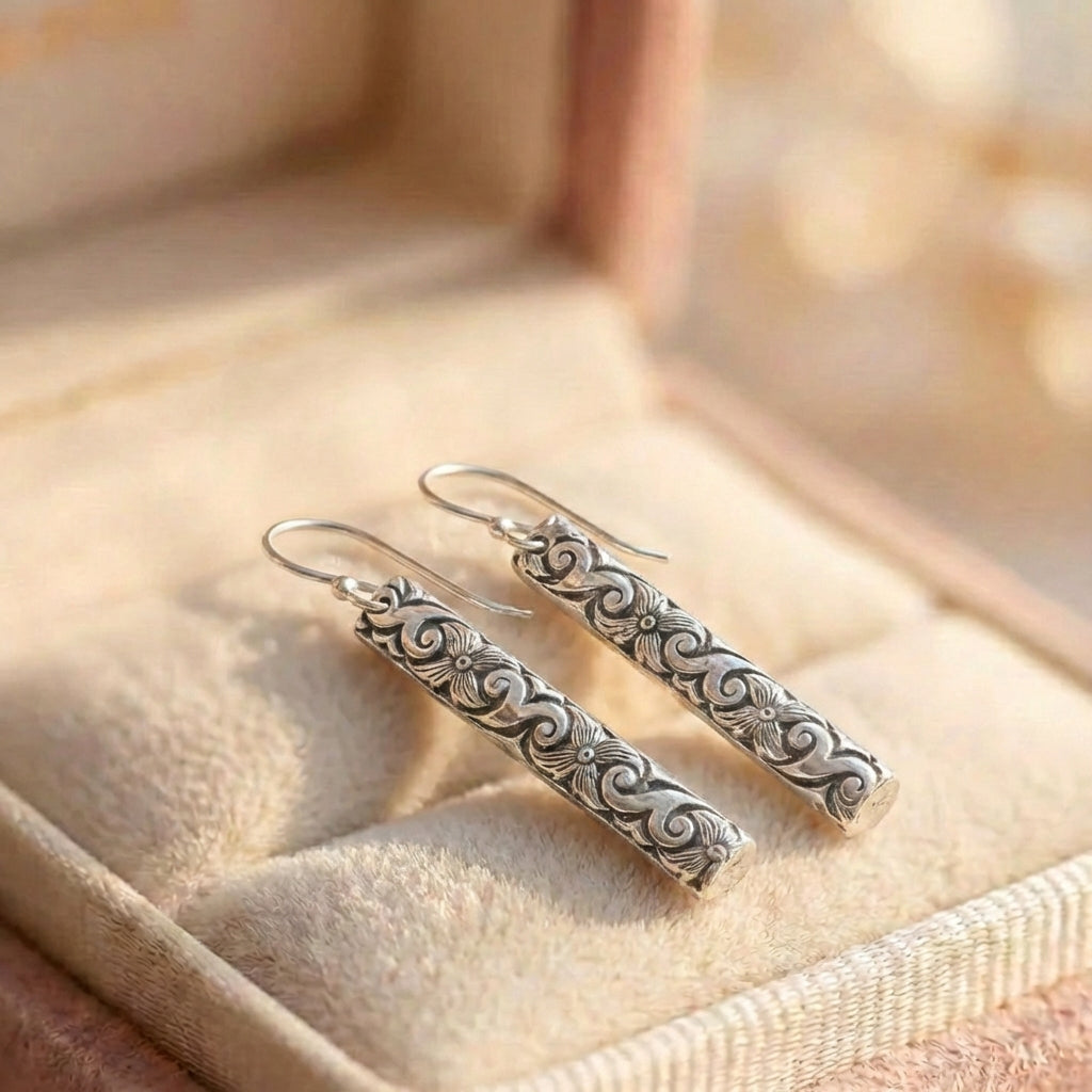 Vintage Silver Scroll Earrings