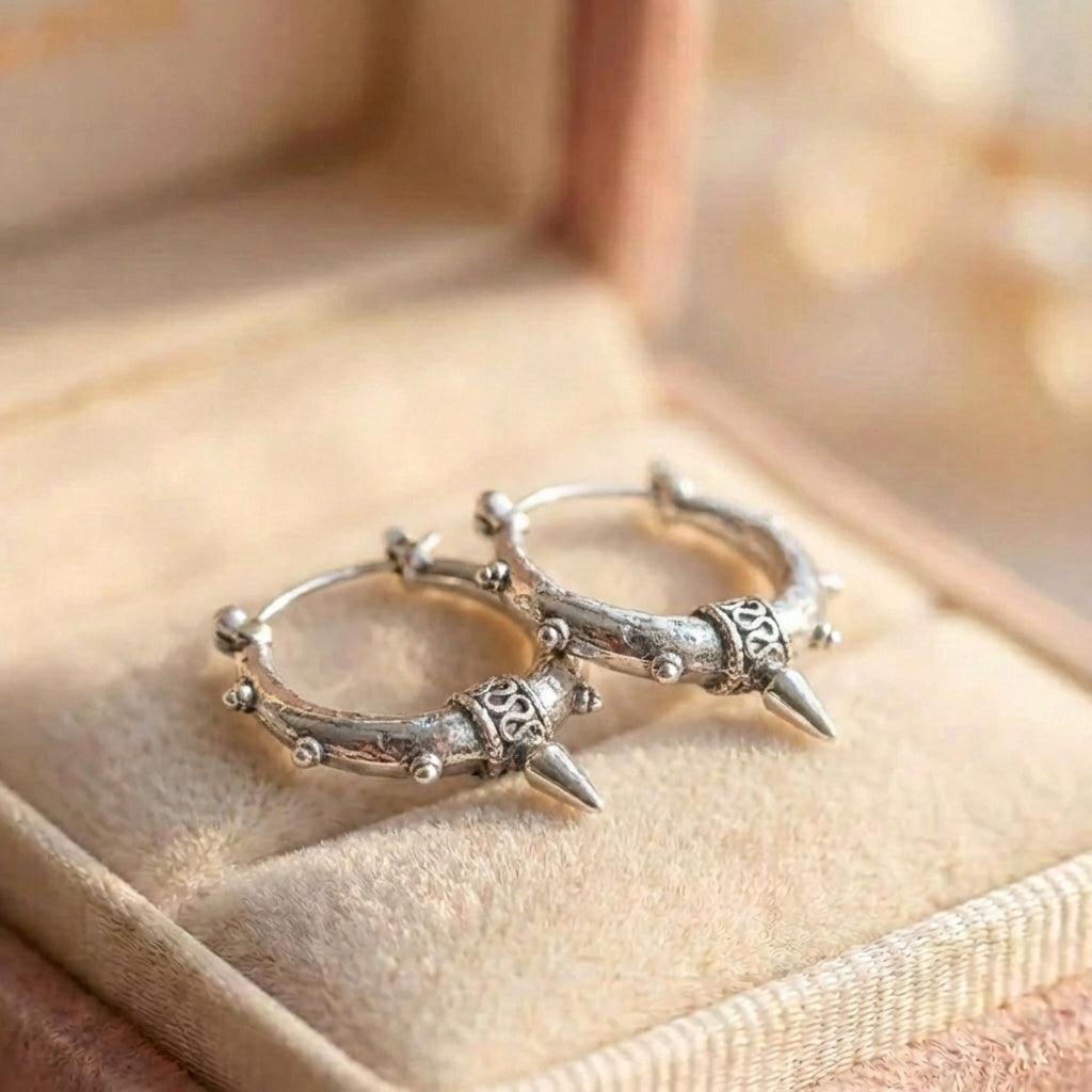 Vintage Silver Spike Earrings