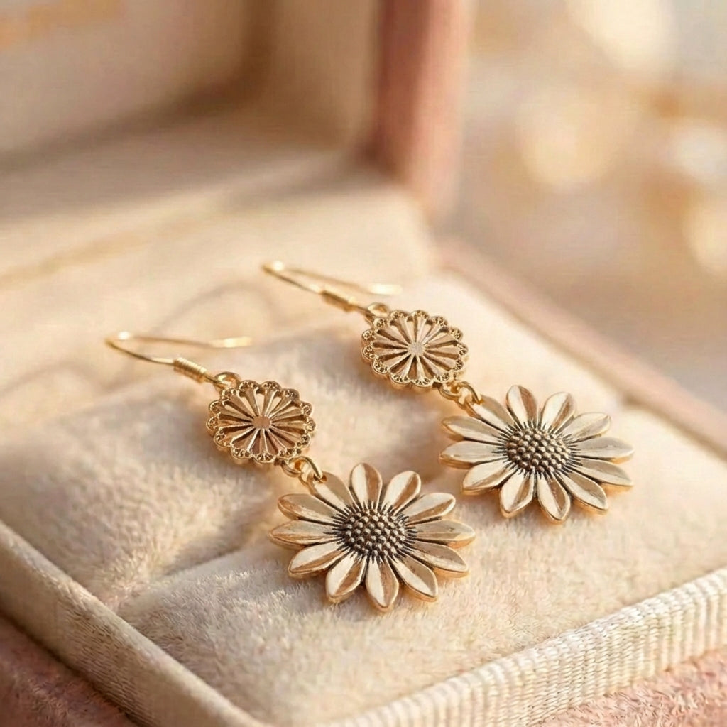 Vintage Sunflower Earrings