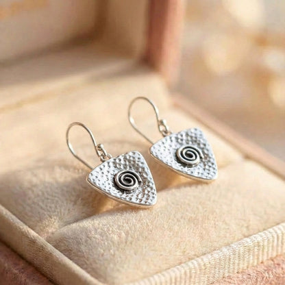 Vintage Spiral Triangle Earrings