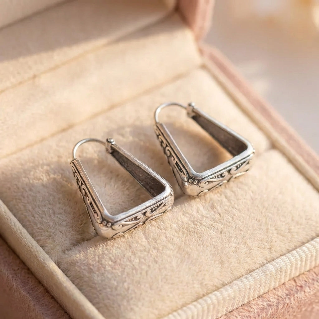 Vintage Silver Hoop Earrings