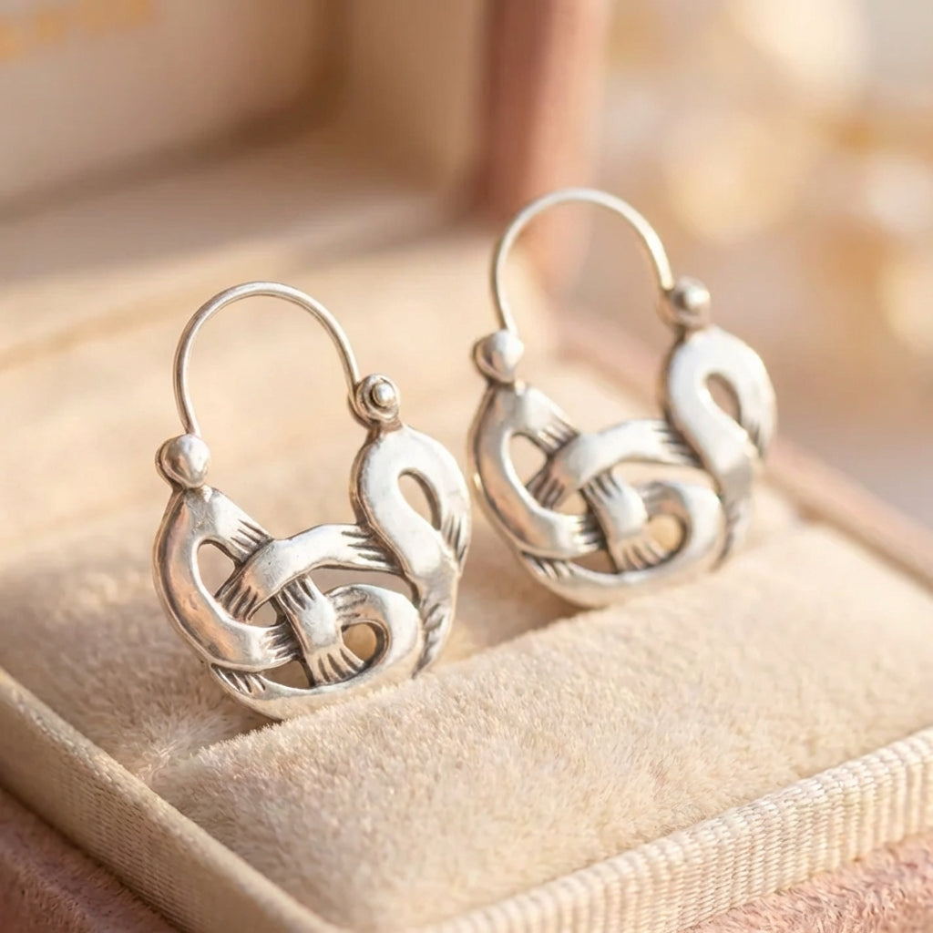 Vintage Silver Geometric Earrings