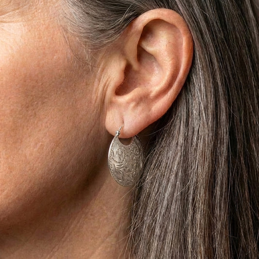 Vintage Silver Flower Earrings