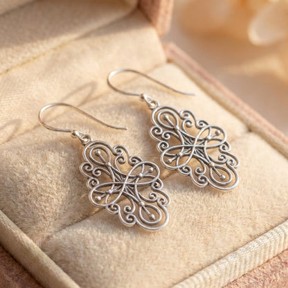 Vintage Silver Cross Earrings