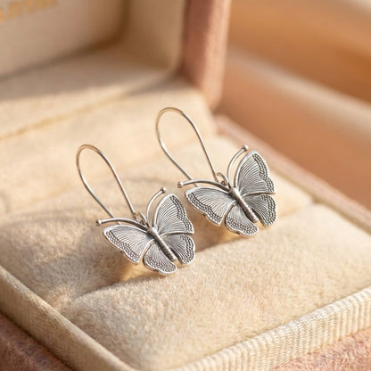 Vintage Silver Butterfly Earrings
