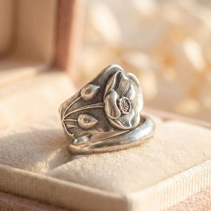 Vintage Flower Silver Ring