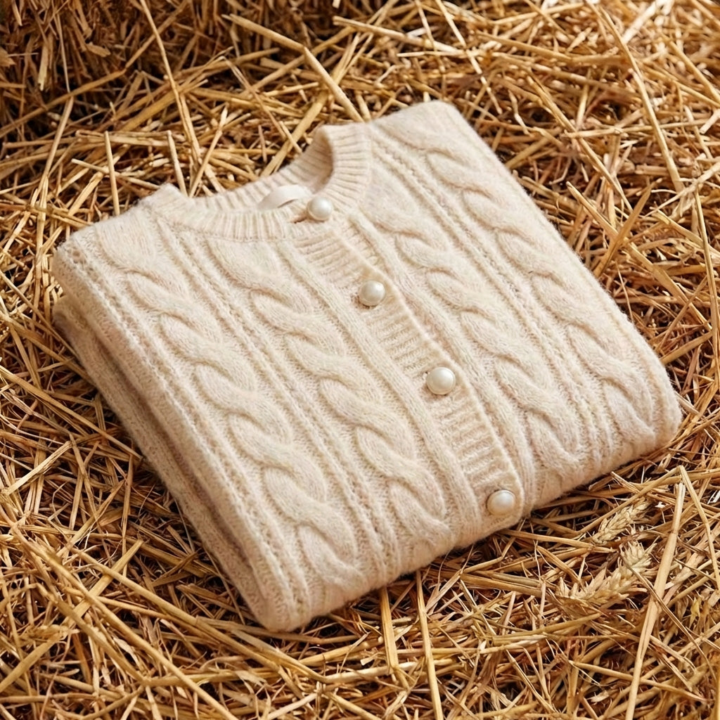 Cotton Cable Knit Cardigan