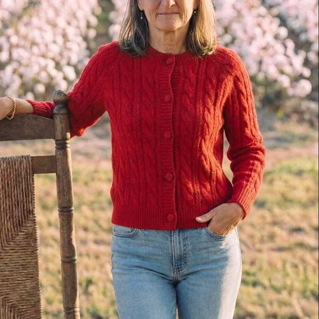 Cotton Cable Knit Cardigan