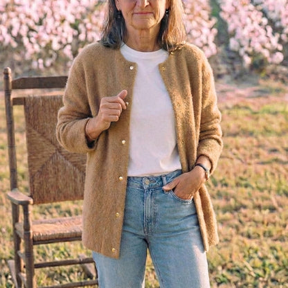 Cotton Cardigan with Gold Buttons