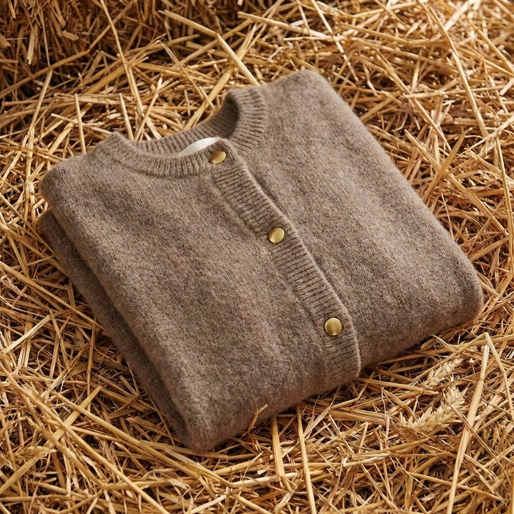 Cotton Cardigan with Gold Buttons