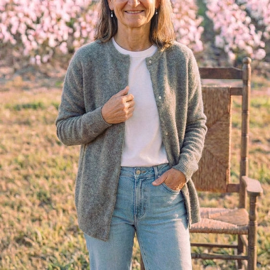 Cotton Cardigan with Gold Buttons