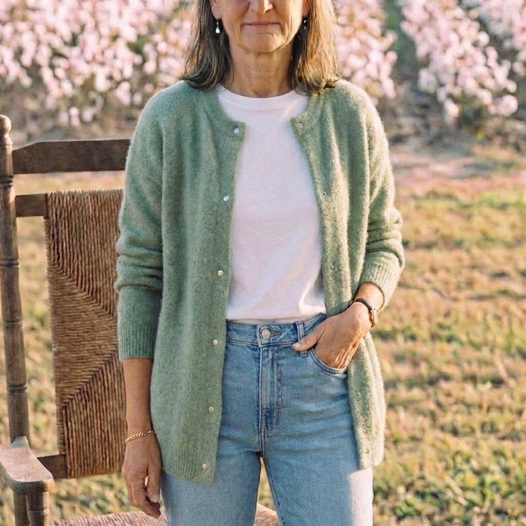 Cotton Cardigan with Gold Buttons