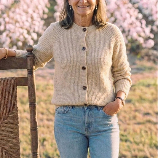 Cotton Collared Cardigan Sweater