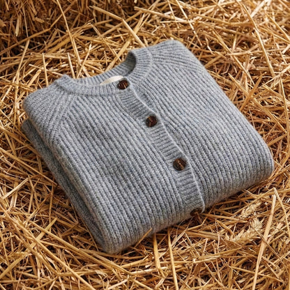 Cotton Collared Cardigan Sweater