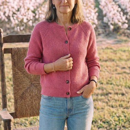Cotton Collared Cardigan Sweater
