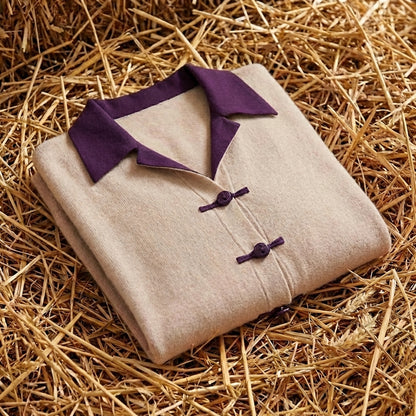 Cotton Collared Cardigan with Toggle Buttons