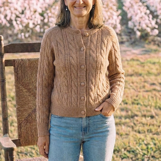 Cotton Cable Knit Cardigan