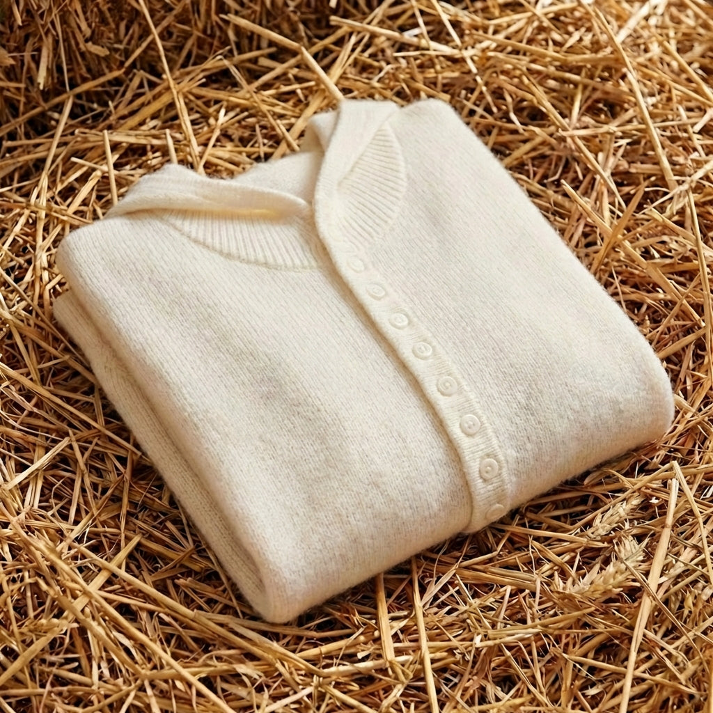 Cotton Hoodie Cardigan with Button Detail