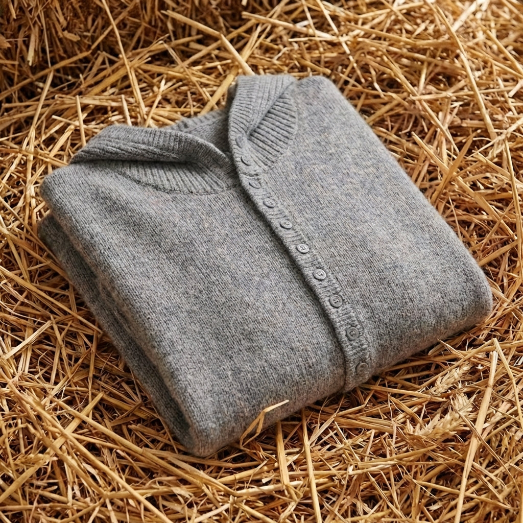 Cotton Hoodie Cardigan with Button Detail