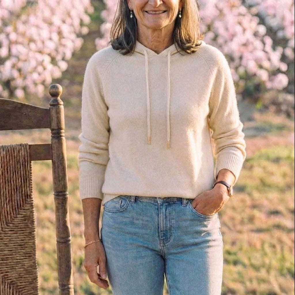 Cotton Hoodie Sweater with Drawstring
