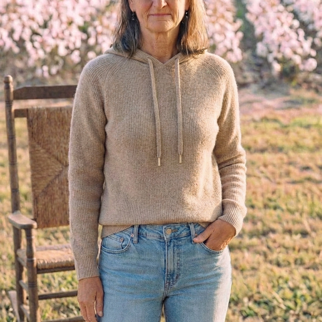 Cotton Hoodie Sweater with Drawstring