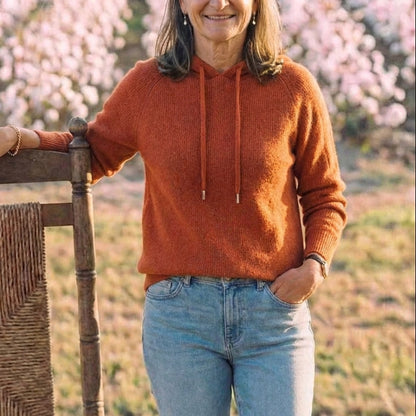 Cotton Hoodie Sweater with Drawstring