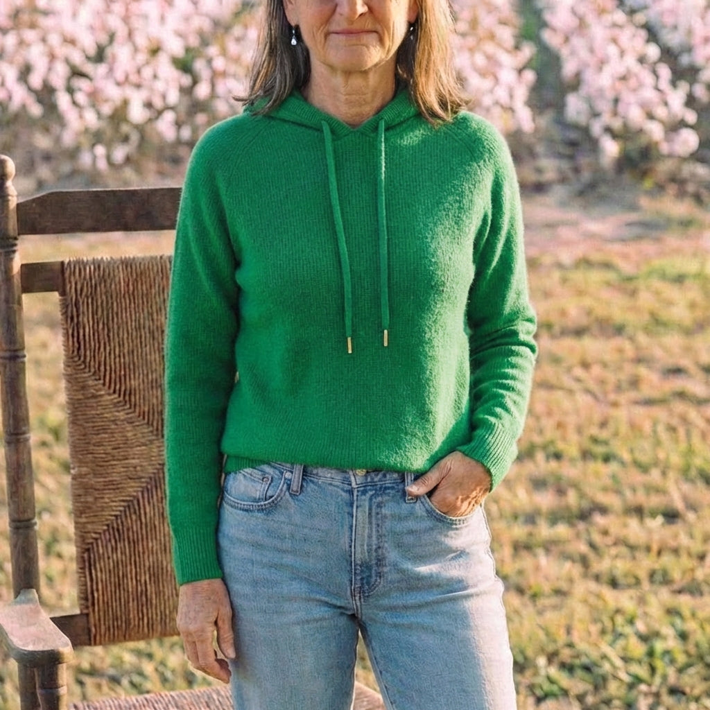Cotton Hoodie Sweater with Drawstring
