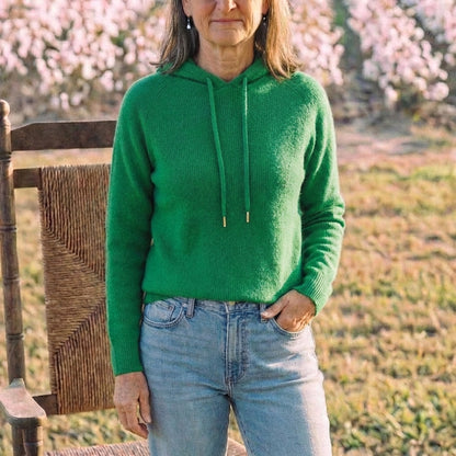 Cotton Hoodie Sweater with Drawstring