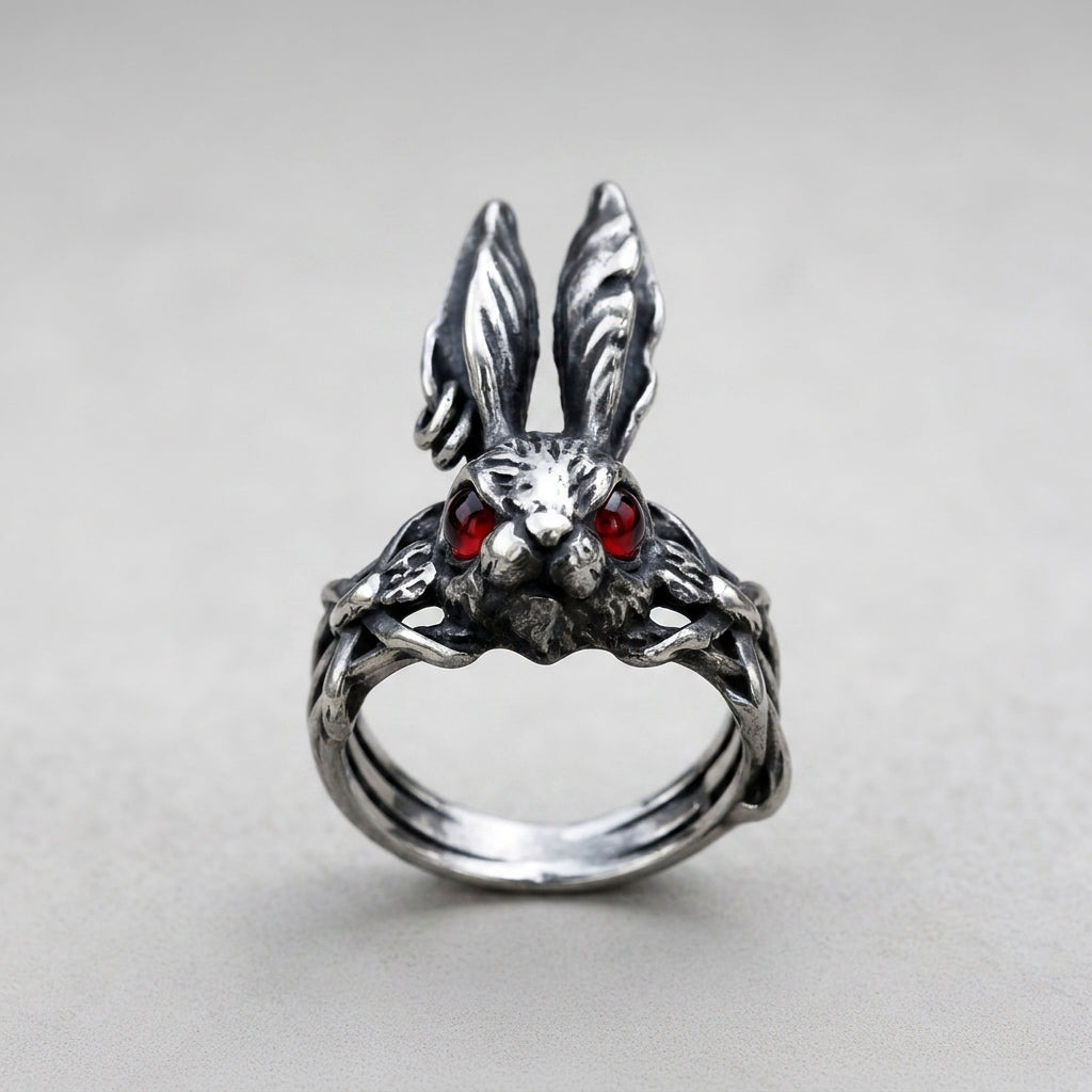 Crimson-Eyed Rabbit Ring