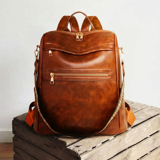 Retro Leather Backpack