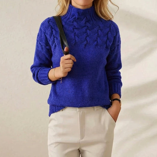 Cotton Cable Knit Turtleneck