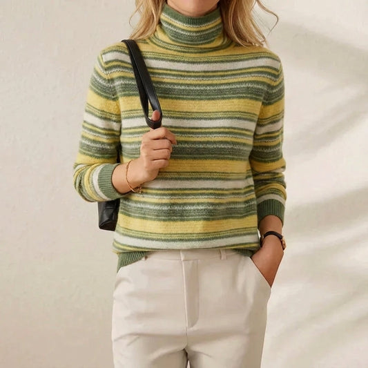 Cotton Sweater with Horizontal Stripes