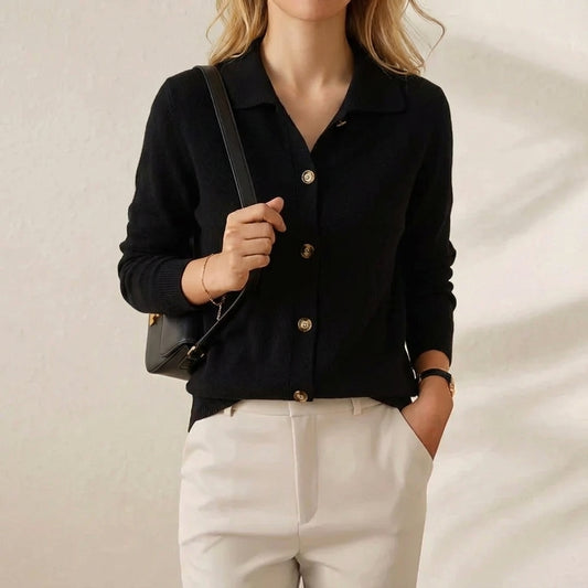 Cotton Plain Cardigan with Buttons